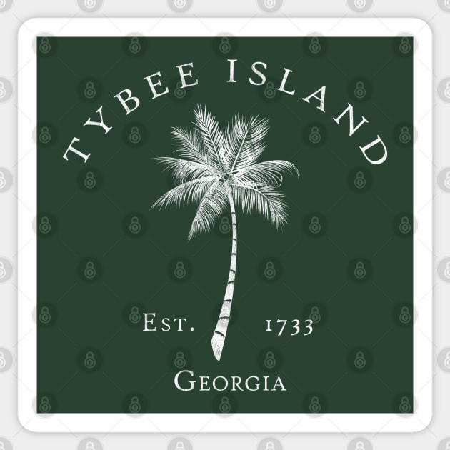 Tybee Island Georgia Est 1712 Vintage Palm Old Style Sticker by TGKelly